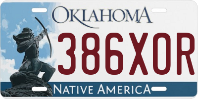 OK license plate 386XOR