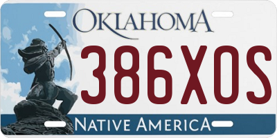 OK license plate 386XOS