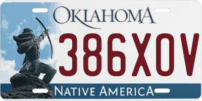 OK license plate 386XOV