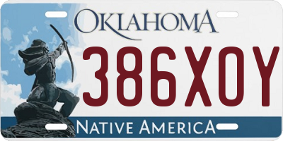 OK license plate 386XOY