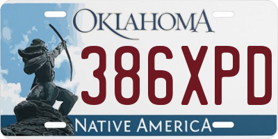 OK license plate 386XPD
