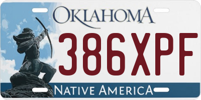 OK license plate 386XPF