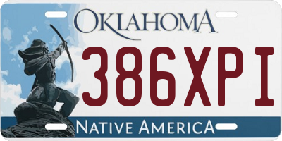 OK license plate 386XPI