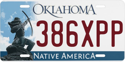 OK license plate 386XPP