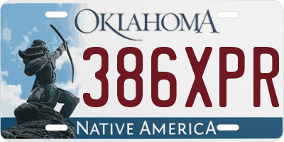 OK license plate 386XPR
