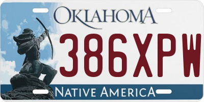 OK license plate 386XPW