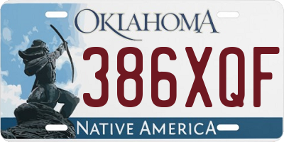 OK license plate 386XQF