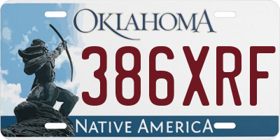 OK license plate 386XRF