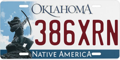 OK license plate 386XRN