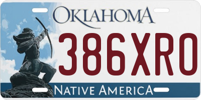 OK license plate 386XRO