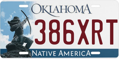 OK license plate 386XRT