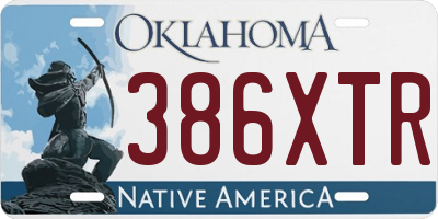 OK license plate 386XTR