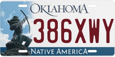 OK license plate 386XWY