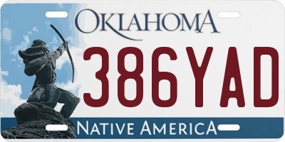 OK license plate 386YAD