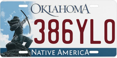 OK license plate 386YLO