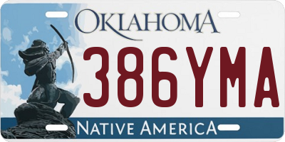 OK license plate 386YMA