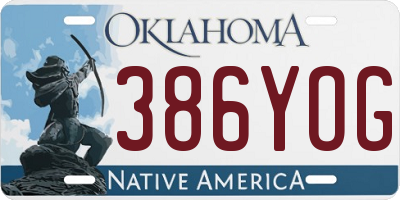 OK license plate 386YOG
