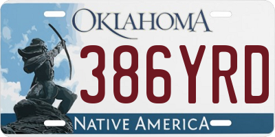 OK license plate 386YRD
