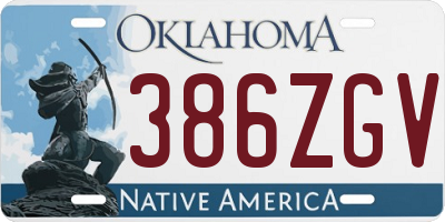 OK license plate 386ZGV