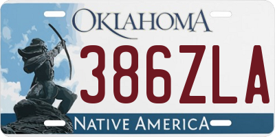 OK license plate 386ZLA