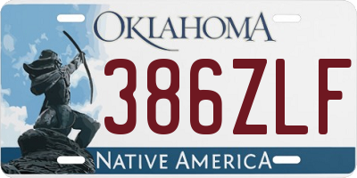 OK license plate 386ZLF