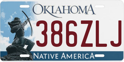 OK license plate 386ZLJ