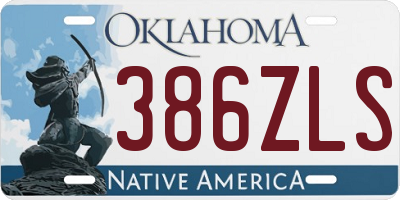 OK license plate 386ZLS