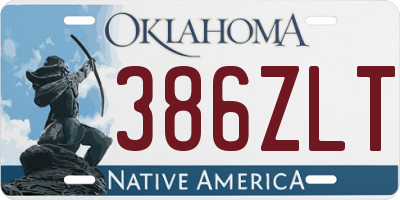 OK license plate 386ZLT