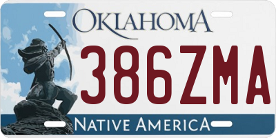 OK license plate 386ZMA