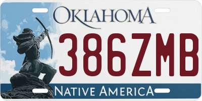 OK license plate 386ZMB