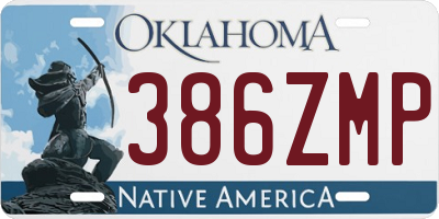 OK license plate 386ZMP