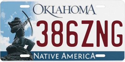 OK license plate 386ZNG