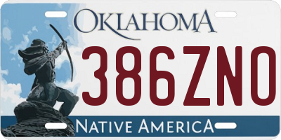 OK license plate 386ZNO