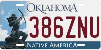 OK license plate 386ZNU