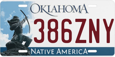 OK license plate 386ZNY