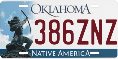 OK license plate 386ZNZ