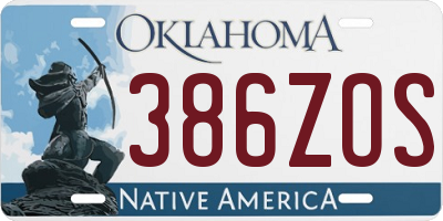 OK license plate 386ZOS