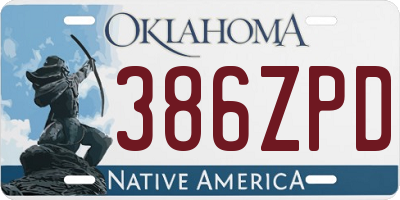 OK license plate 386ZPD