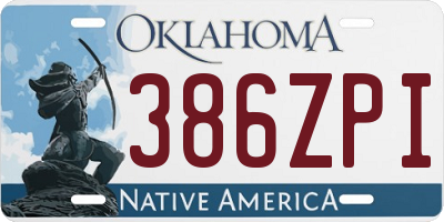 OK license plate 386ZPI