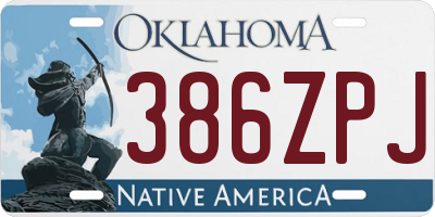 OK license plate 386ZPJ