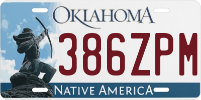 OK license plate 386ZPM