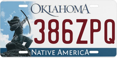 OK license plate 386ZPQ