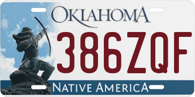 OK license plate 386ZQF