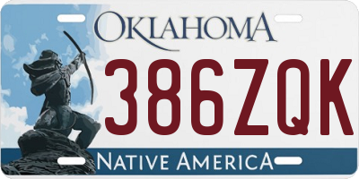 OK license plate 386ZQK
