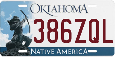 OK license plate 386ZQL