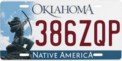 OK license plate 386ZQP