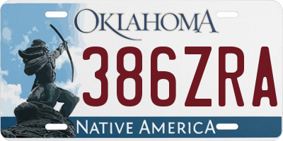 OK license plate 386ZRA