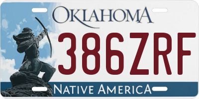 OK license plate 386ZRF
