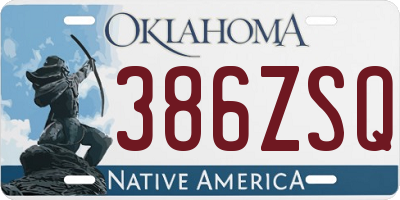 OK license plate 386ZSQ