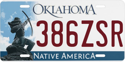 OK license plate 386ZSR